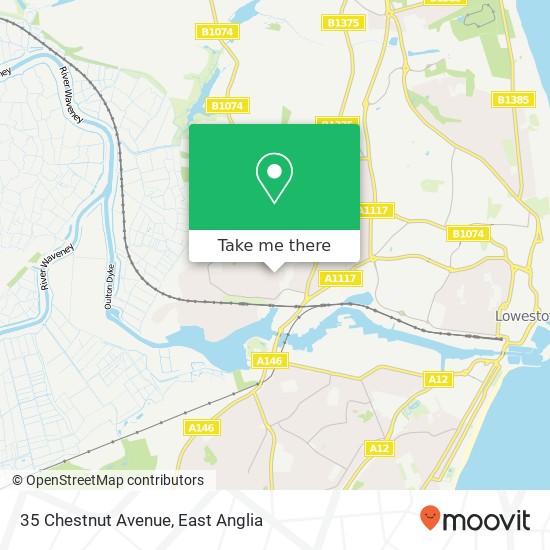 35 Chestnut Avenue, Lowestoft Lowestoft map