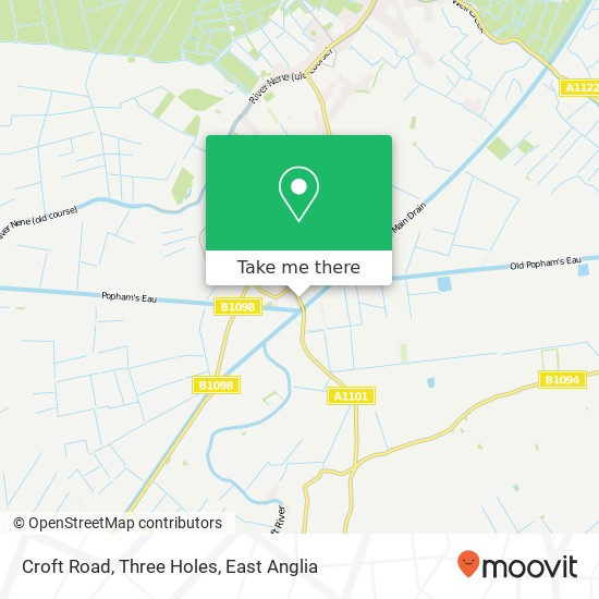 Croft Road, Three Holes map
