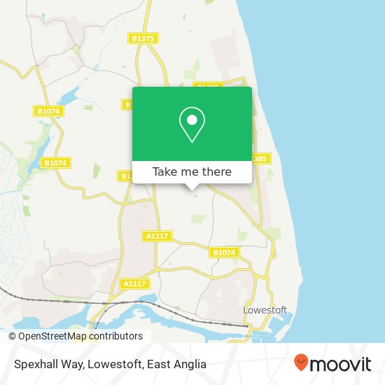 Spexhall Way, Lowestoft map