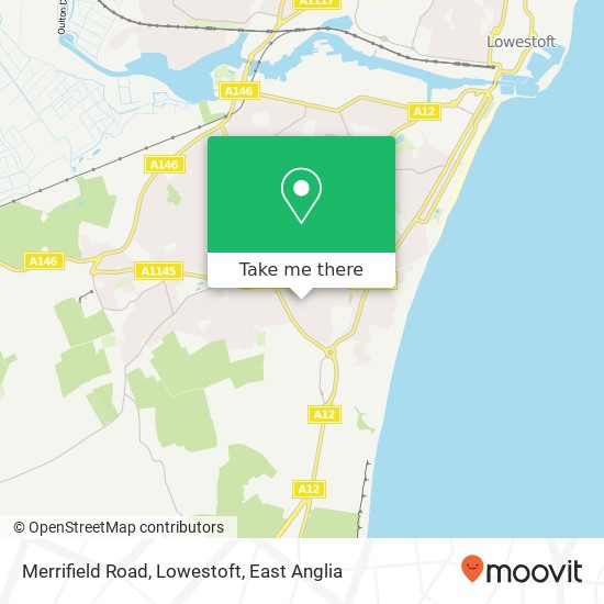 Merrifield Road, Lowestoft map