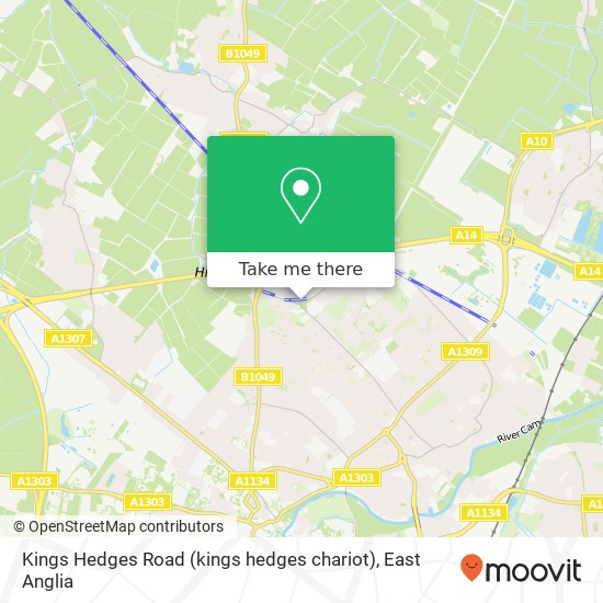 Kings Hedges Road (kings hedges chariot), Cambridge Cambridge map