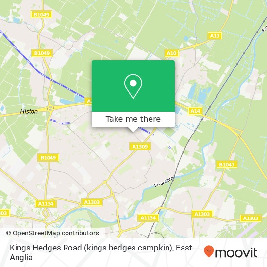 Kings Hedges Road (kings hedges campkin), Cambridge Cambridge map