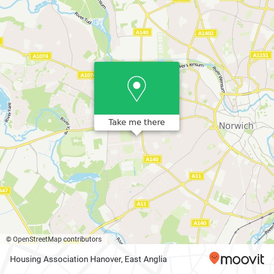 Housing Association Hanover, Violet Elvin Court Norwich Norwich NR4 7 map