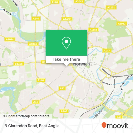 9 Clarendon Road, Norwich Norwich map