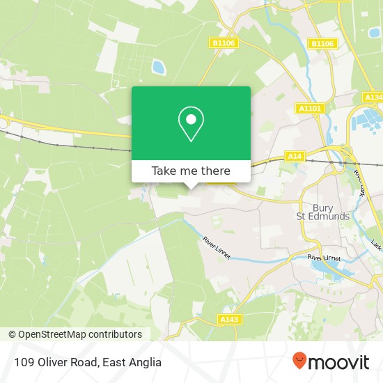 109 Oliver Road, Bury St Edmunds Bury St Edmunds map