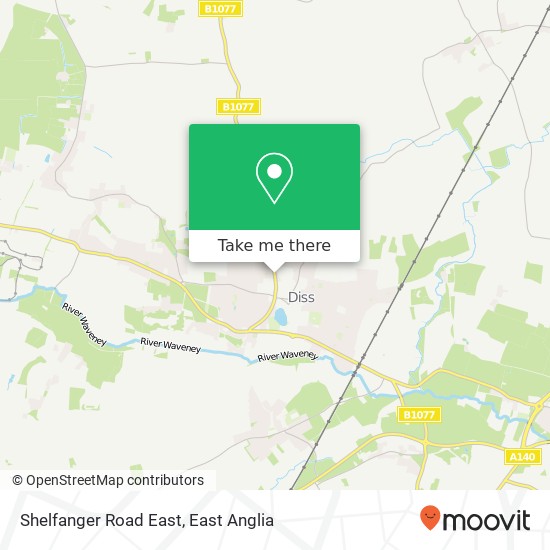Shelfanger Road East, Shelfanger Road Diss Diss IP22 4EH map