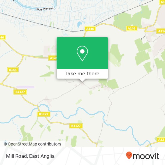 Mill Road, Mutford Beccles map
