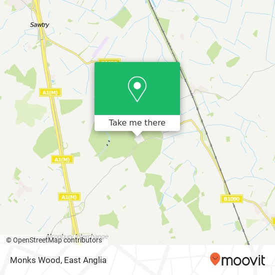 Monks Wood, Sawtry map