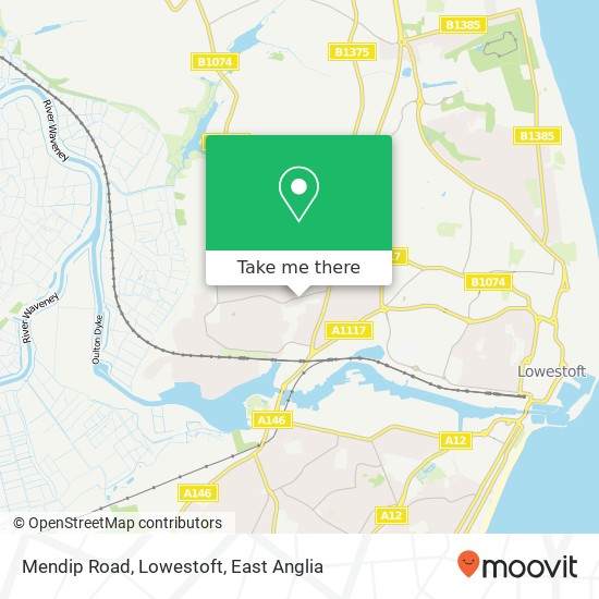 Mendip Road, Lowestoft map