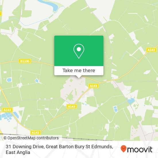 31 Downing Drive, Great Barton Bury St Edmunds map