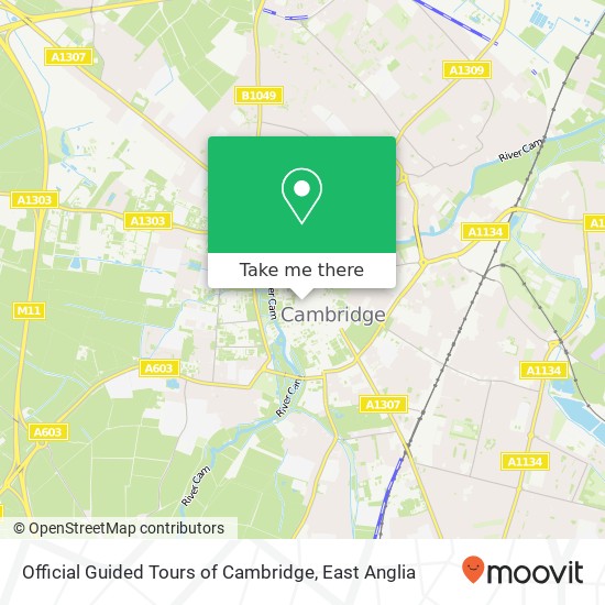 Official Guided Tours of Cambridge map