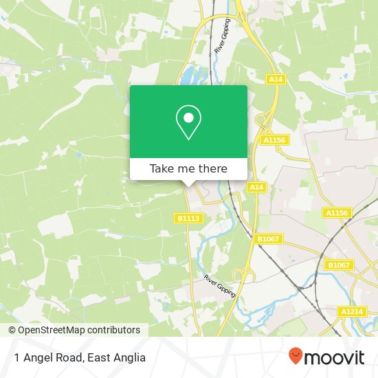 1 Angel Road, Bramford Ipswich map