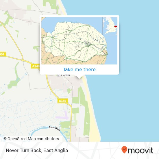 Never Turn Back, Manor Road Caister on Sea Great Yarmouth NR30 5HG map