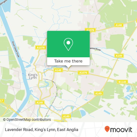 Lavender Road, King's Lynn map