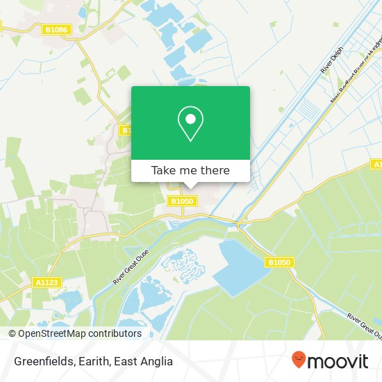 Greenfields, Earith map