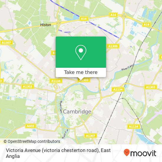 Victoria Avenue (victoria chesterton road), Cambridge Cambridge map