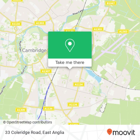 33 Coleridge Road, Cambridge Cambridge map