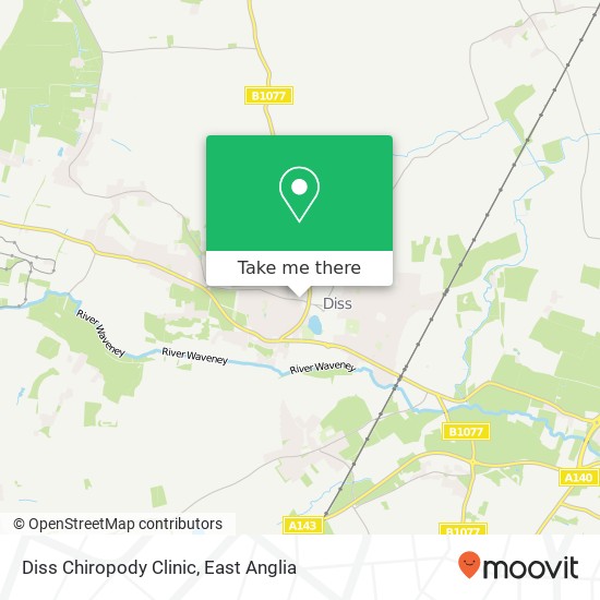 Diss Chiropody Clinic, Roydon Road Diss Diss IP22 4LN map