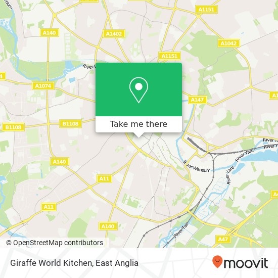 Giraffe World Kitchen, Chantry Road Norwich Norwich NR2 1 map