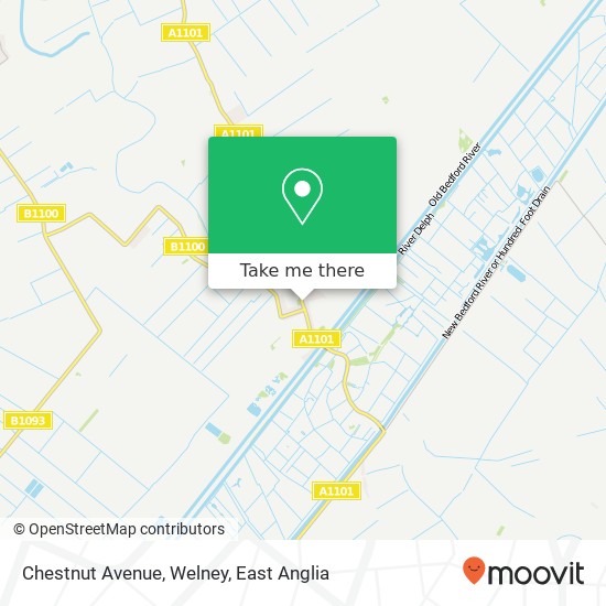 Chestnut Avenue, Welney map