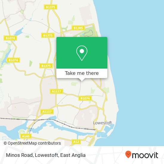 Minos Road, Lowestoft map