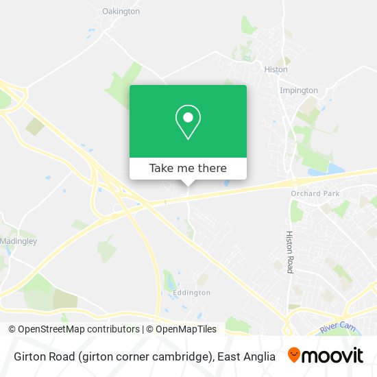 Girton Road (girton corner cambridge) map