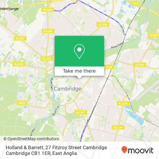 Holland & Barrett, 27 Fitzroy Street Cambridge Cambridge CB1 1ER map