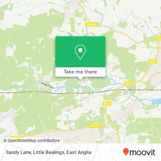 Sandy Lane, Little Bealings map