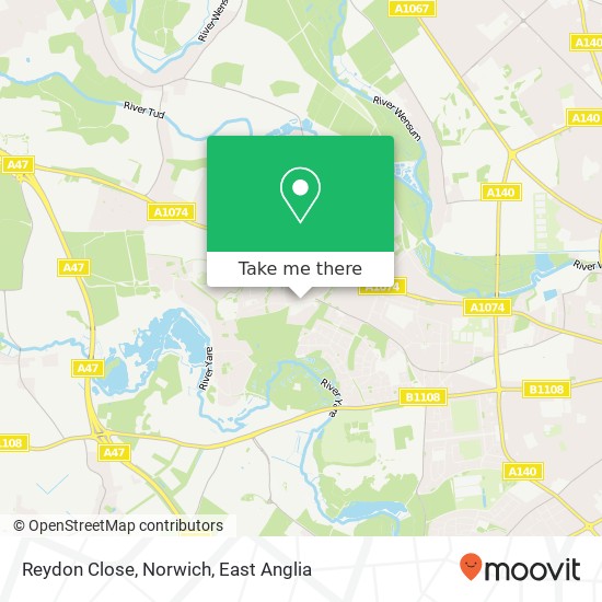 Reydon Close, Norwich map