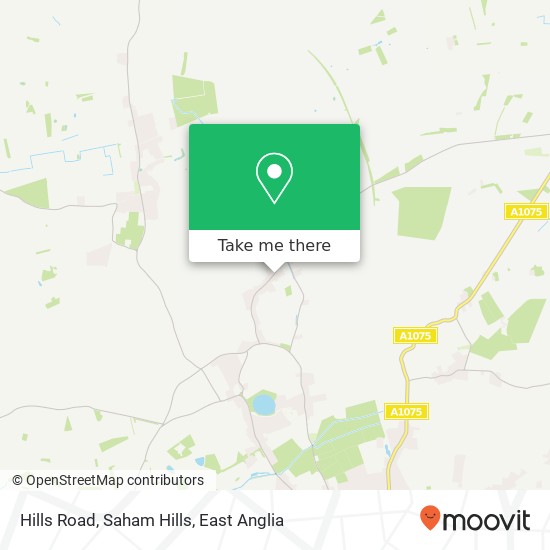 Hills Road, Saham Hills map