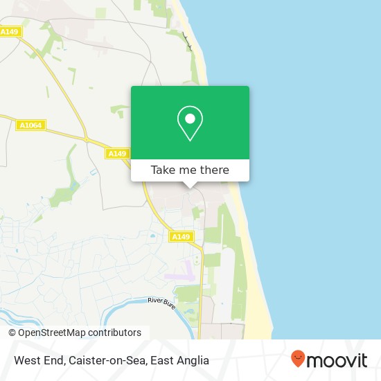 West End, Caister-on-Sea map