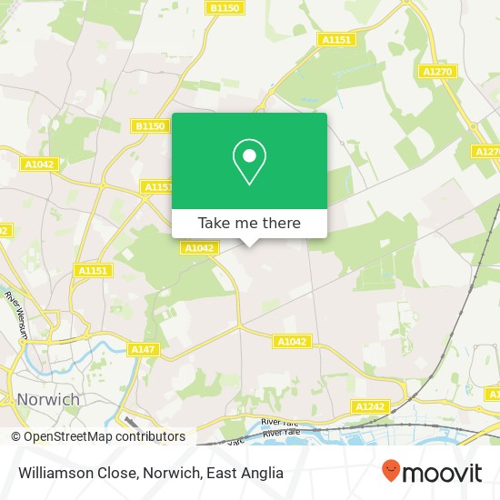 Williamson Close, Norwich map