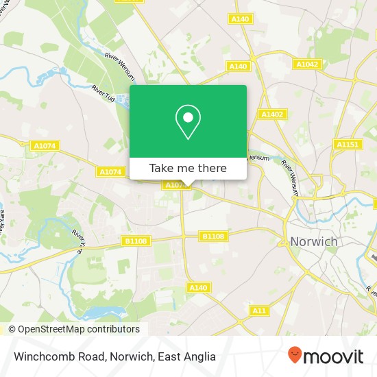 Winchcomb Road, Norwich map