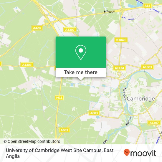 University of Cambridge West Site Campus, Cambridge Cambridge map