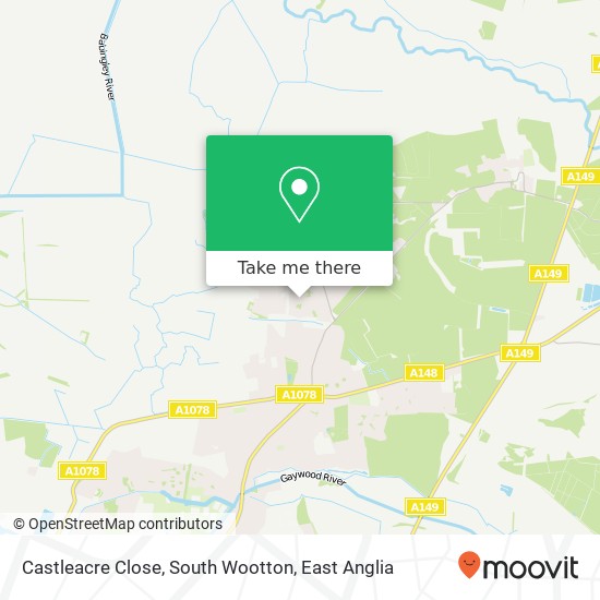 Castleacre Close, South Wootton map