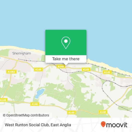 West Runton Social Club, water lane map