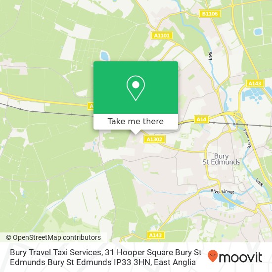 Bury Travel Taxi Services, 31 Hooper Square Bury St Edmunds Bury St Edmunds IP33 3HN map
