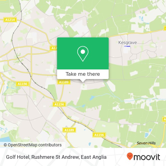 Golf Hotel, Rushmere St Andrew map