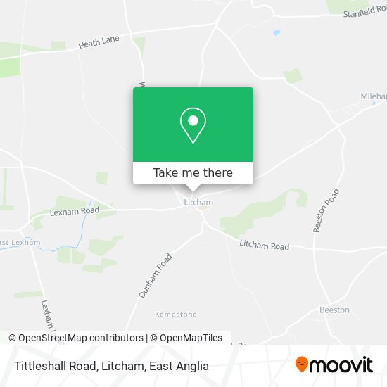 Tittleshall Road, Litcham map