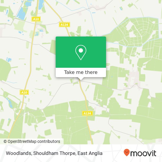 Woodlands, Shouldham Thorpe map