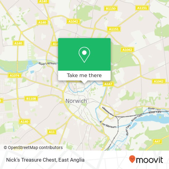 Nick's Treasure Chest, Magdalen Street Norwich Norwich NR3 1 map