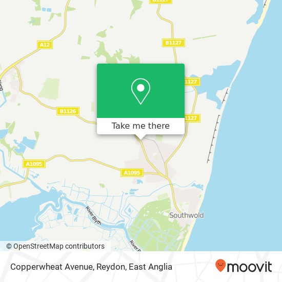 Copperwheat Avenue, Reydon map