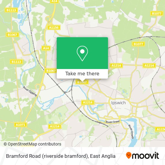 Bramford Road (riverside bramford) map