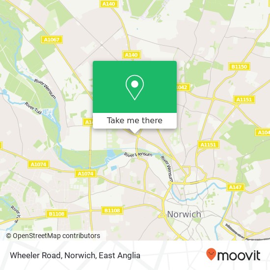 Wheeler Road, Norwich map