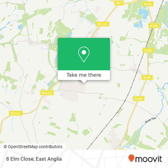 8 Elm Close, Mulbarton Norwich map