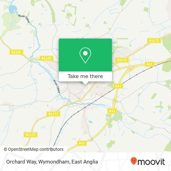 Orchard Way, Wymondham map
