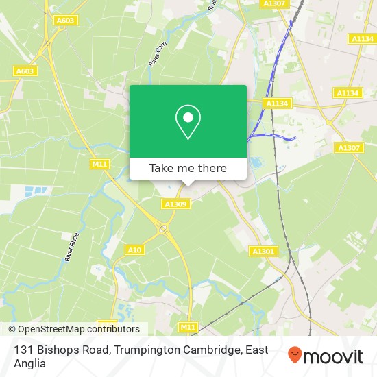 131 Bishops Road, Trumpington Cambridge map