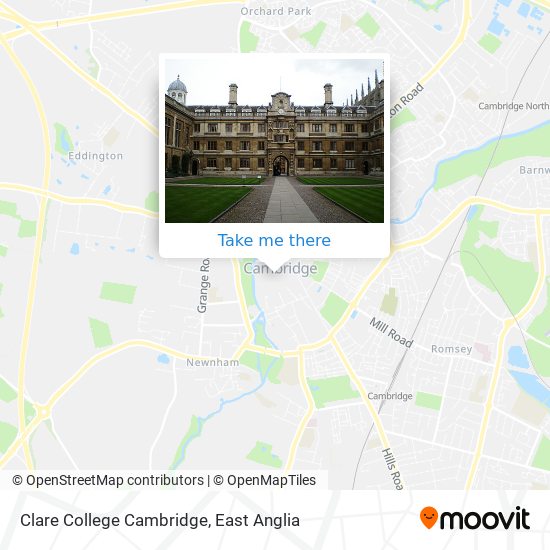 Clare College Cambridge map