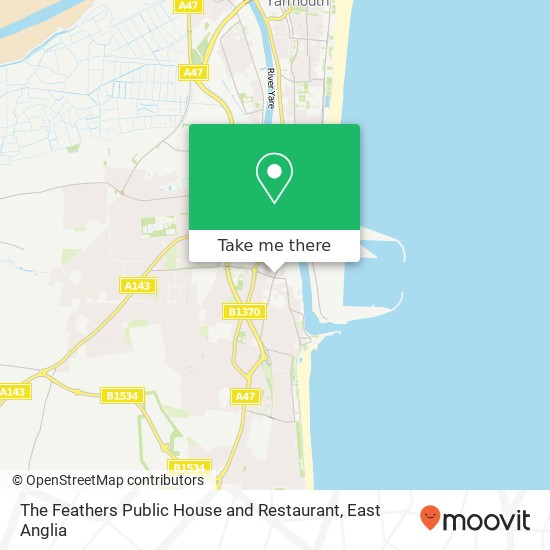 The Feathers Public House and Restaurant, Feathers Plain Gorleston Great Yarmouth NR31 6 map