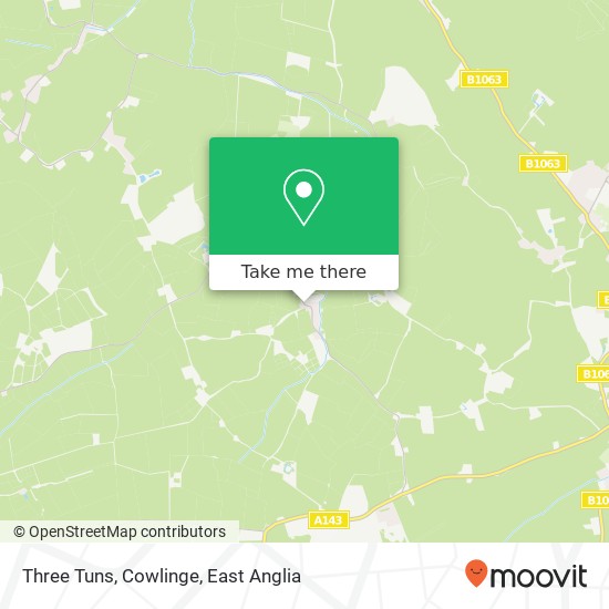 Three Tuns, Cowlinge map
